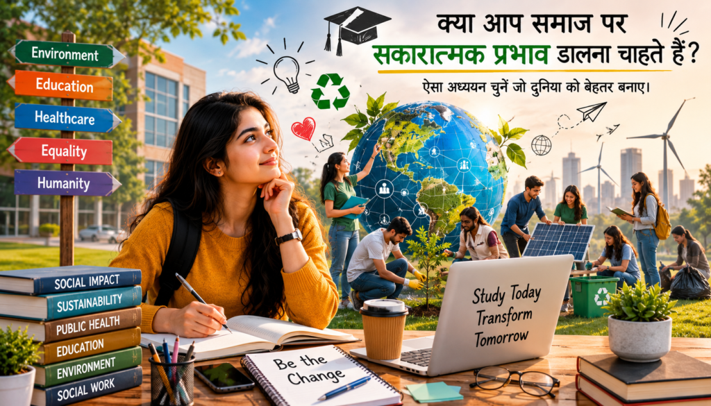क्या आप समाज पर सकारात्मक प्रभाव डालना चाहते हैं? ऐसा अध्ययन चुनें जो दुनिया को बेहतर बनाए।