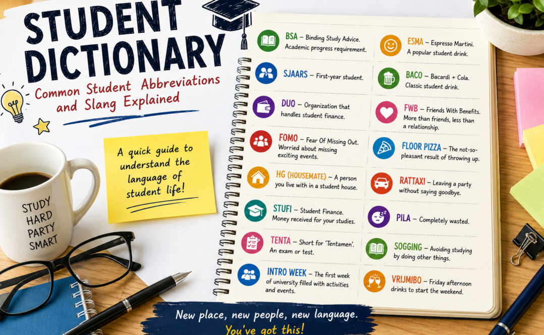 Student Dictionary: Common but essential College Slang and 20 friendly abbreviations