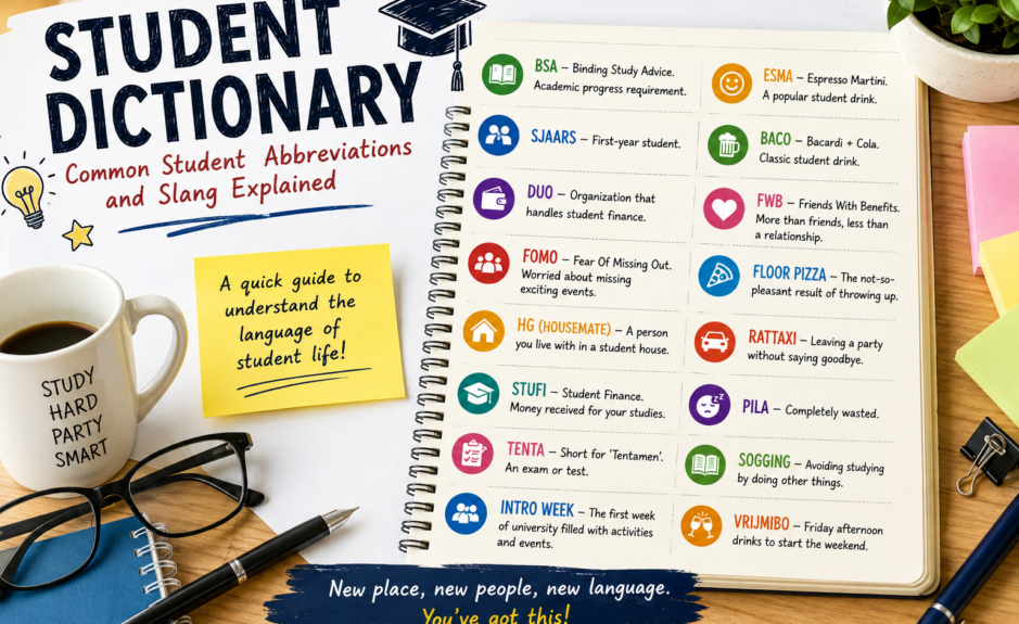Student Dictionary: Common but essential College Slang and 20 friendly abbreviations
