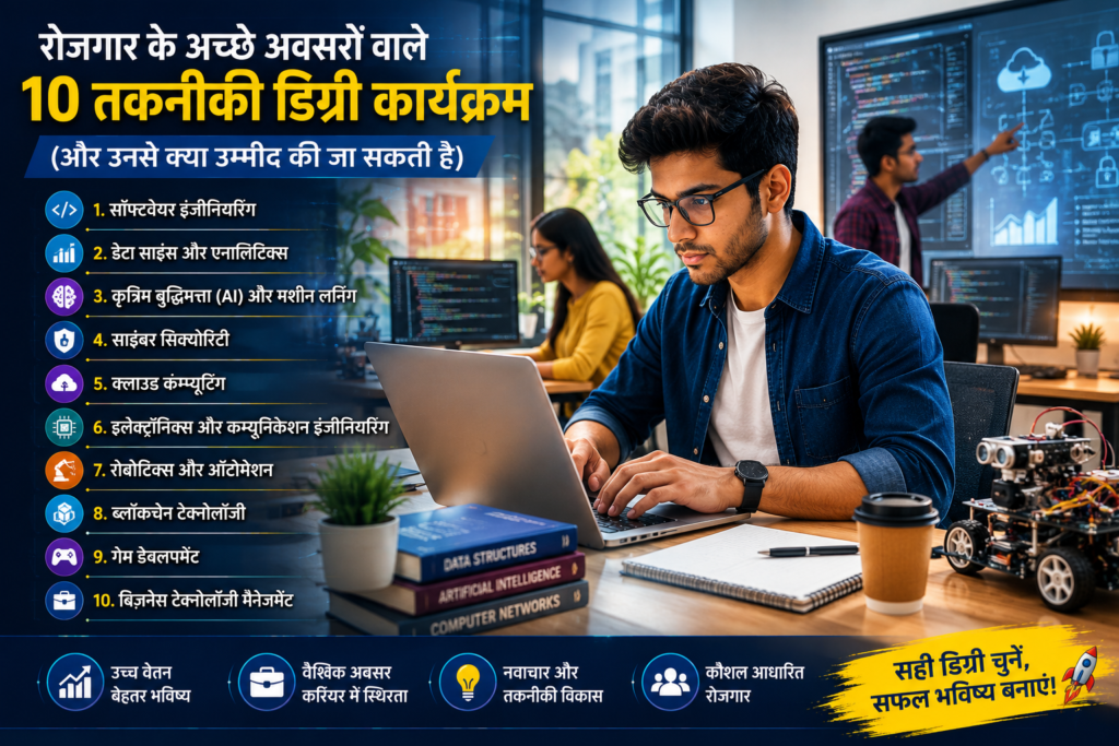 रोजगार के अच्छे अवसरों वाले 10 तकनीकी डिग्री कार्यक्रम (और उनसे क्या उम्मीद की जा सकती है)