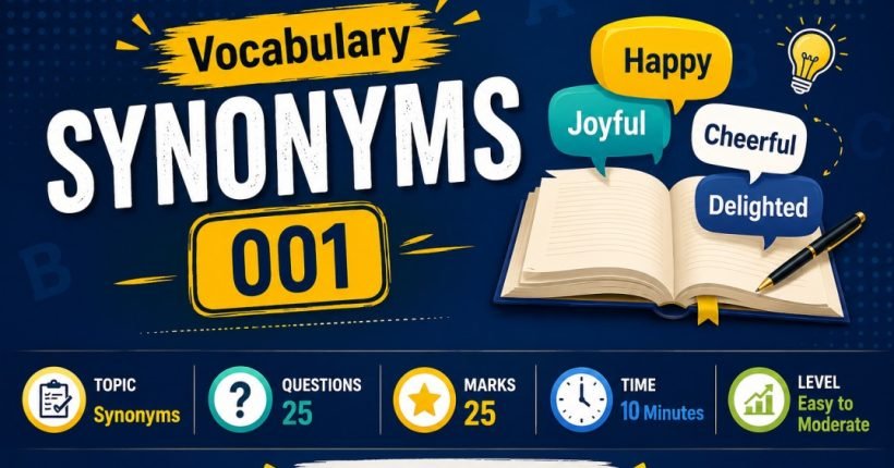 Vocabulary Synonyms Quiz - 001