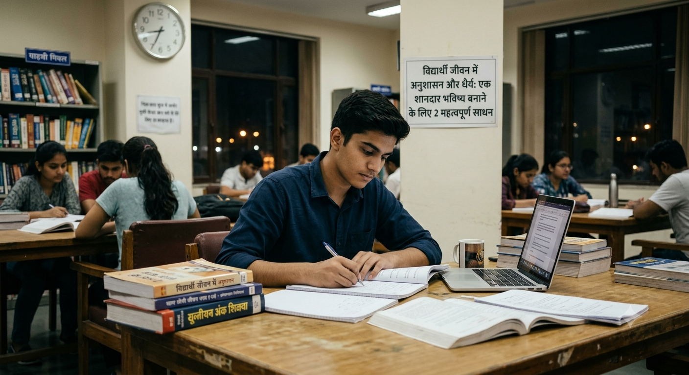 विद्यार्थी जीवन में अनुशासन और धैर्य: एक शानदार भविष्य बनाने के लिए 2 महत्वपूर्ण साधन { 2 Important tools for buliding a great future }