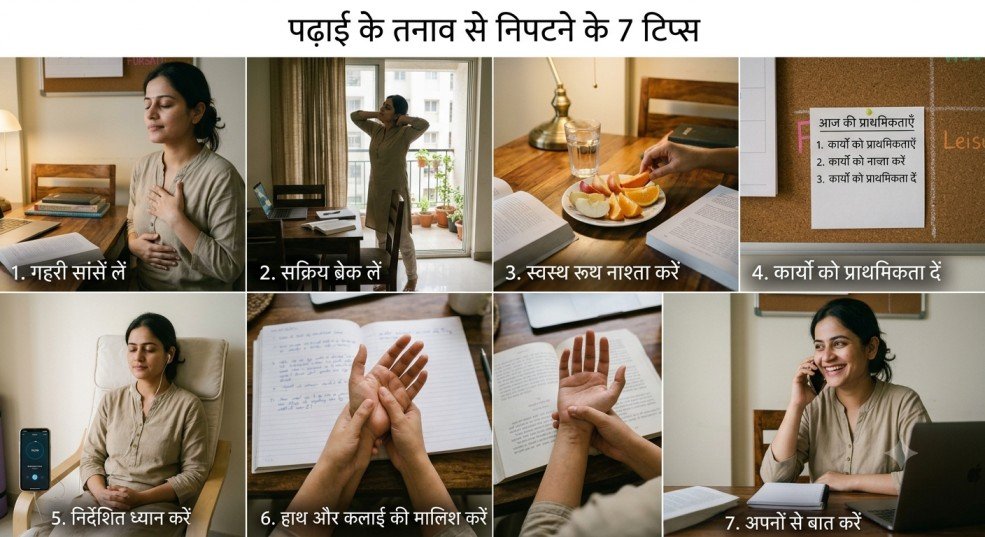 पढ़ाई के दौरान तनाव से निपटने के 7 टिप्स